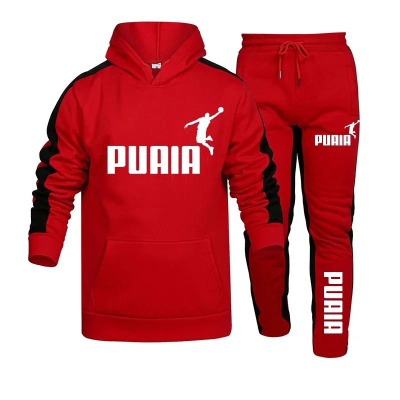 Mens Tracksuit Hooded Sweatshirts and Jogger Pants High Quality Gym Outfits Autumn Winter Casual Sports Hoodie Set Streetwear