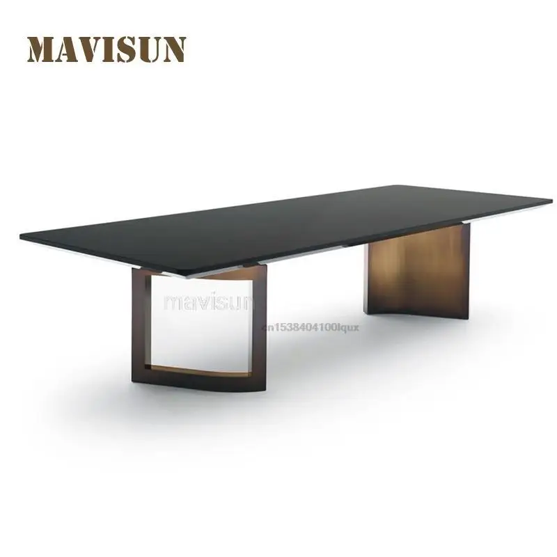 Indoor Nordic Light Luxury Natural  Marble Top Dining Table Rectangular Stainless Steel Customized Italian Furniture Set