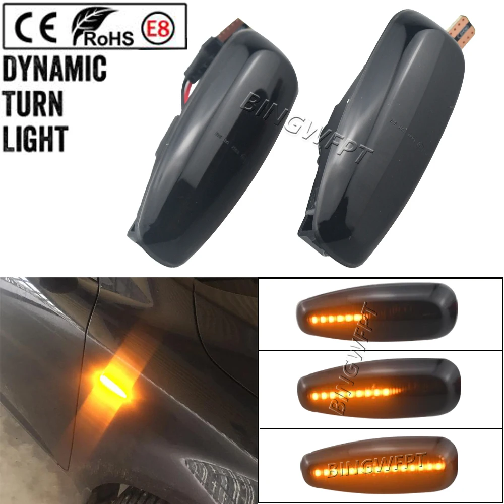 2PCS LED Dynamic Turn Signal Light Side Fender Marker Blinker Lamp For Kia Rio 3 UB Ceed ED Pro Rondo7 UN Carens 2008-2013