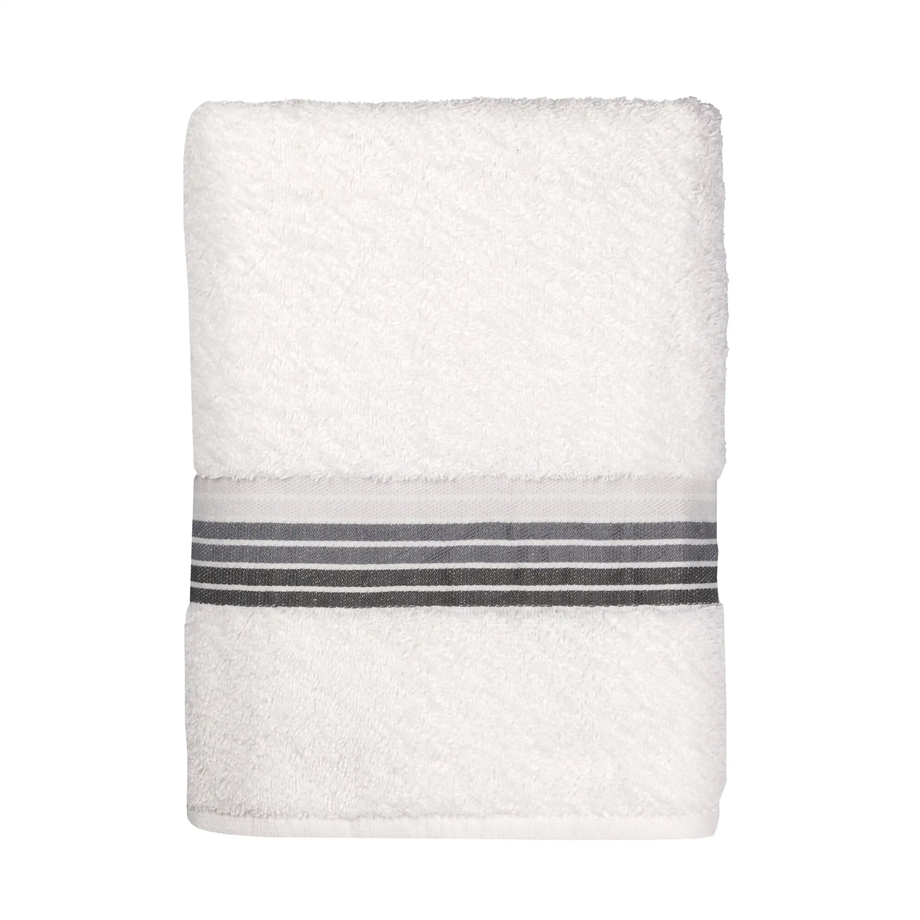 

100% Cotton Bath Towel, Super Soft and Highly Absorbent Basic Striped Premium Bath Towel for Bathroom, Hotels, Spa and Gym – W