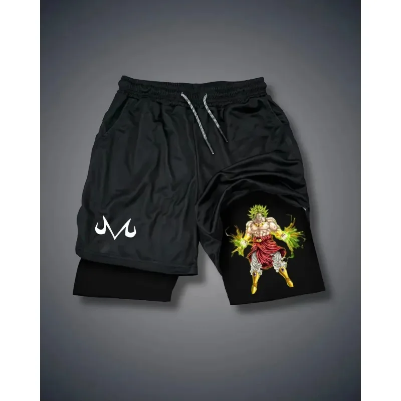 

Dragon Ball The Latest New Hot Japanese Animation Double-layer Shorts Men's Fashion Summer Beach Fitness Sports Casual Shorts