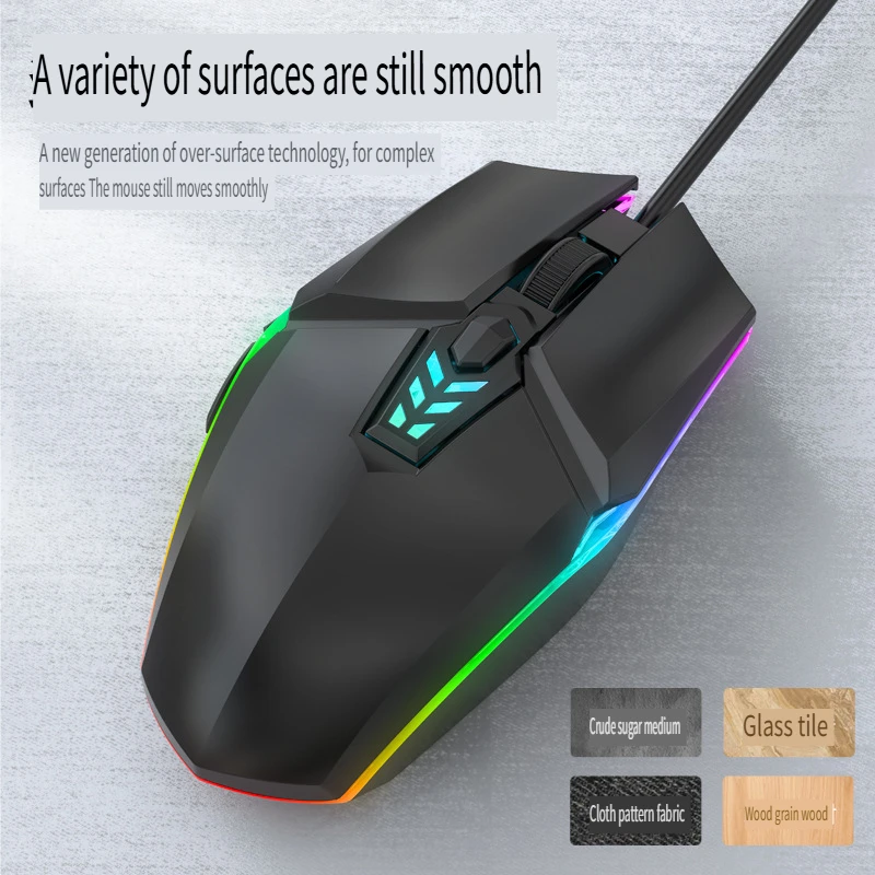 

Factory Wholesale Wired Optical Mouse USB Silent LED Light Gaming Mouse for Laptop Desktop Office Computer Ergonomic