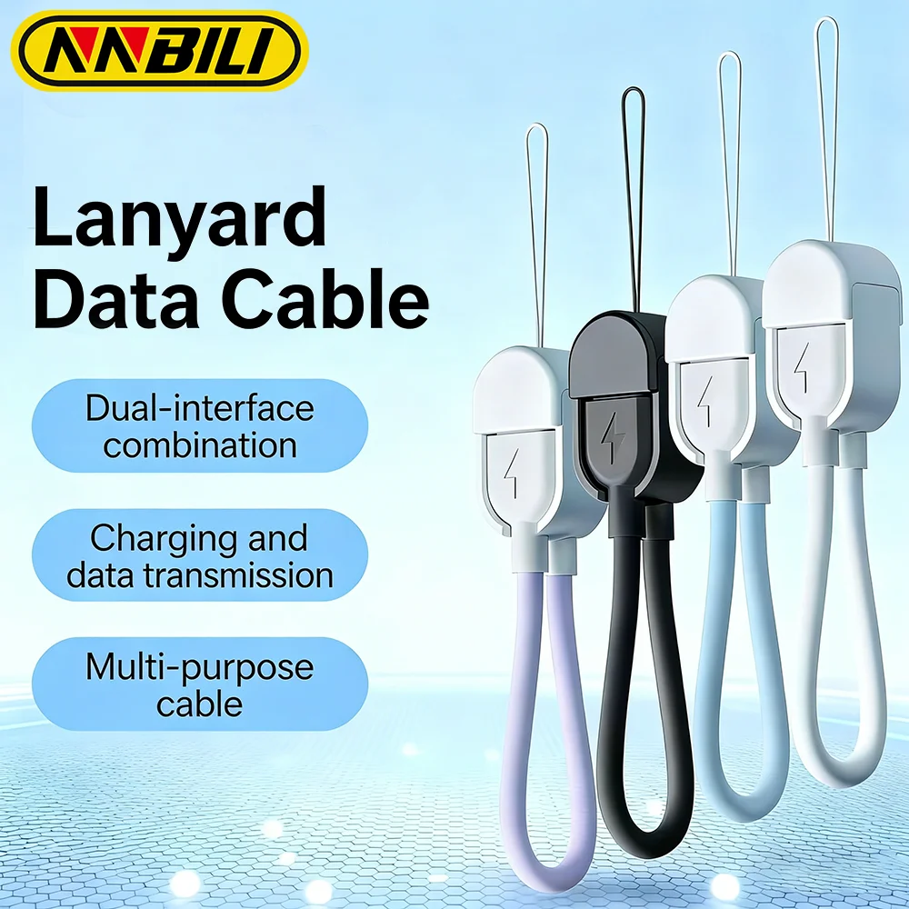 NNBILI 60W Keychain Short Cable Fast Charging USB C To Type C Cable For Power Bank USBC Cord For Iphone 17 16 Huawei Type C Wire