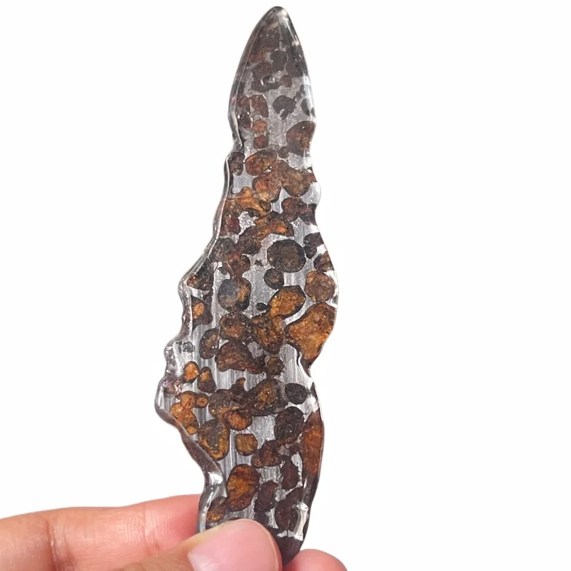14.1g Sericho Pallastie meteorite slice Olivine Meteorite Natural Specimen Meteorite material Collection - from Kenya -QA820