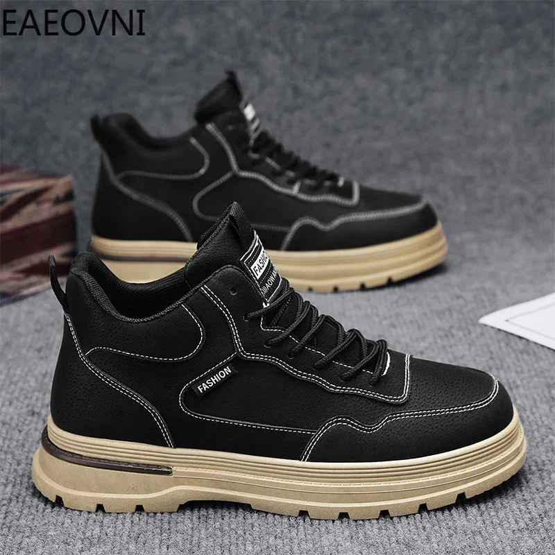 New Men's Shoe Vulcanize Shoes New Fashion Lace-up Low Tops Soft Comfortable EAEOVNI Popular Model Men's Sneakers 2024 Hot Sale