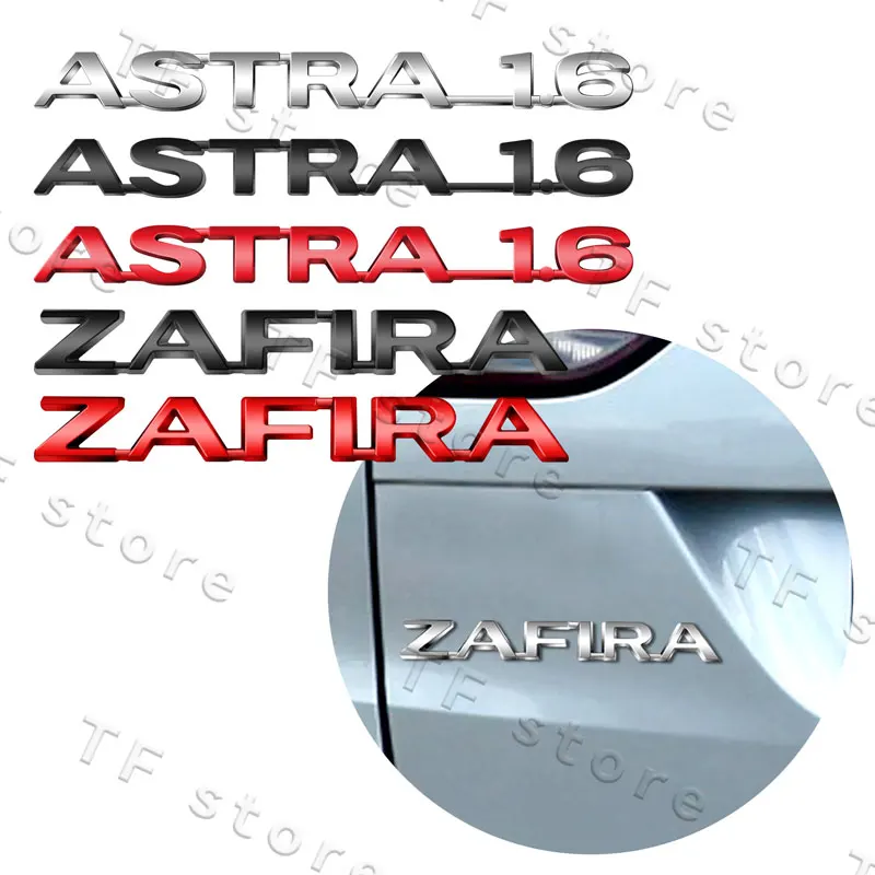 3D Chrome Metal Car Rear Trunk Fender Side Emblem Sticker For Opel ASTRA 1.6 Zafira Logo H G Corsa Astra Antara Accessories