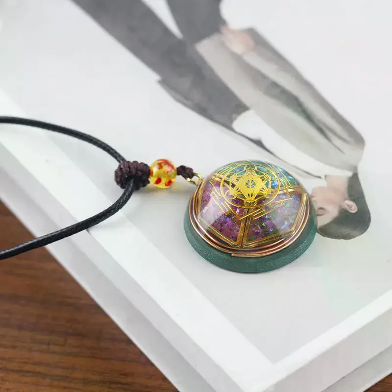 Fashion Women Inner Balance Metatron Crystal Orgonite Necklace High Quality Yoga Meditation Jewelry Gift