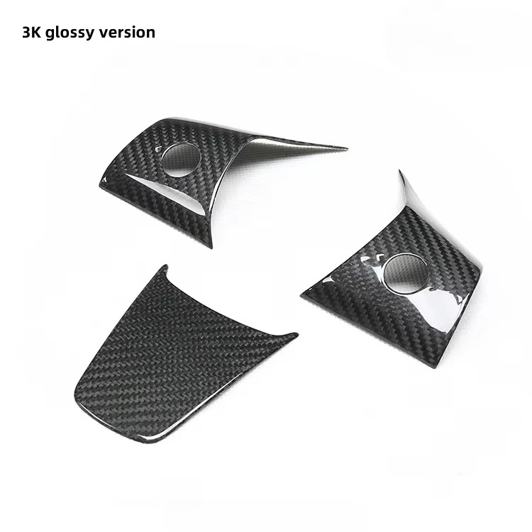 

Высококачественные аксессуары для рулевого колеса автомобиля, подходящие для Tesla Model 3 Y, сухой руль из углеродного волокна с декоративными заплатками