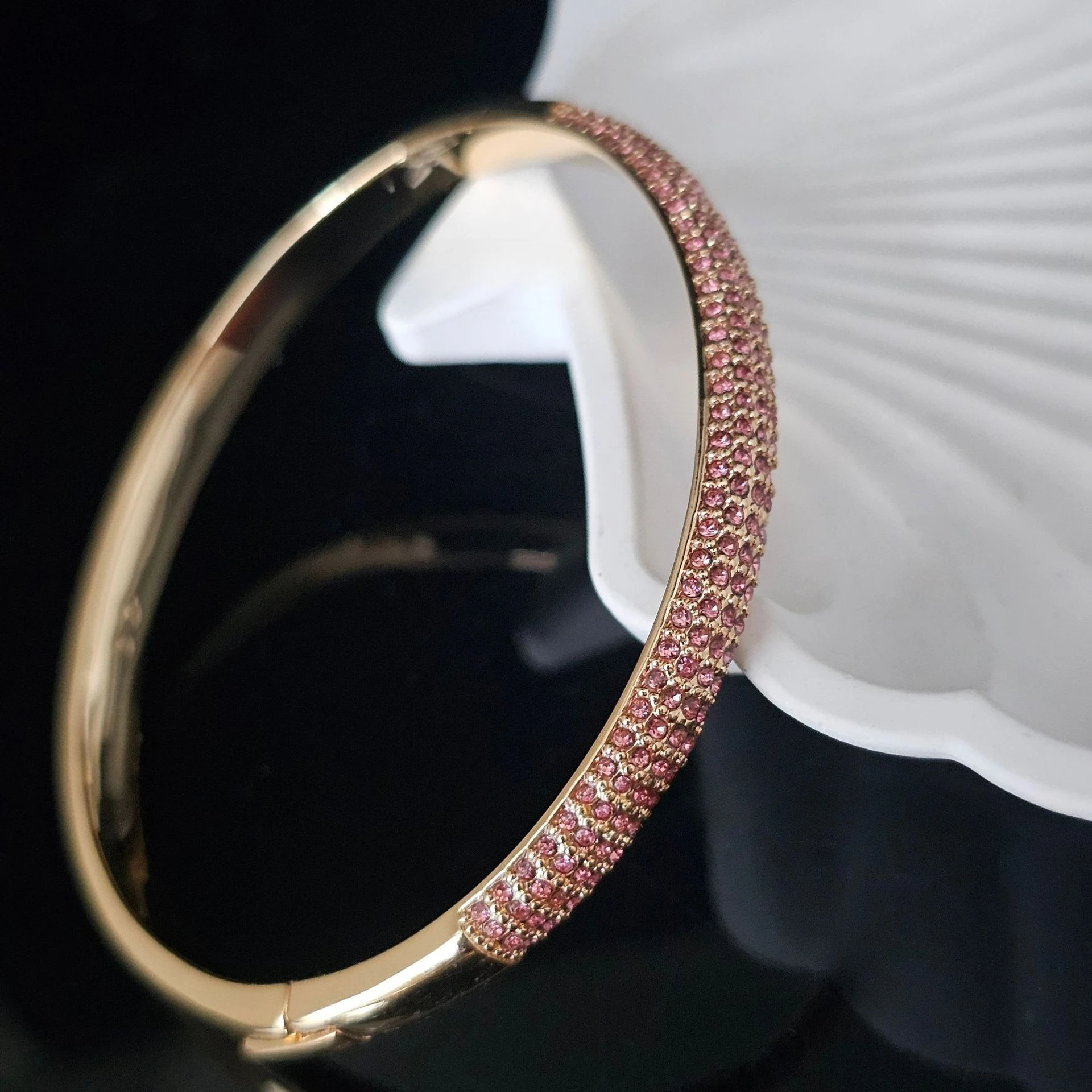 YEEVAA Meteora Bangle Pave Setting Cubic Zirconia Filled Engagement Wedding Bracelets for women Bridal Gift