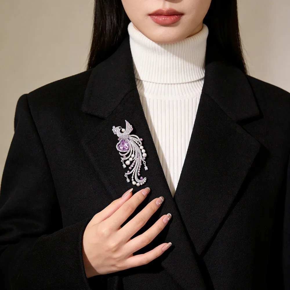 Baroque Luxury Peacock and Phoenix Design Brooches for Men and Women, Jewelry, Fashion Accessories, and Party Gifts