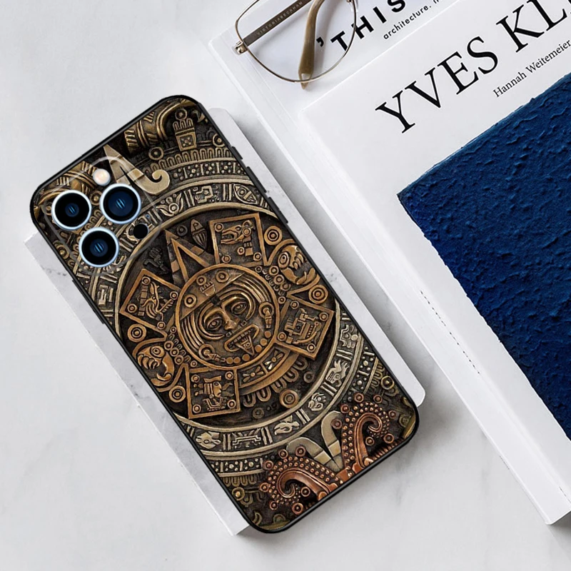 Mayan Calendar Case For iPhone 11 12 13 14 15 16 Pro Max Mini X XR XS Max 7 8 15 16 Plus Shell Cover