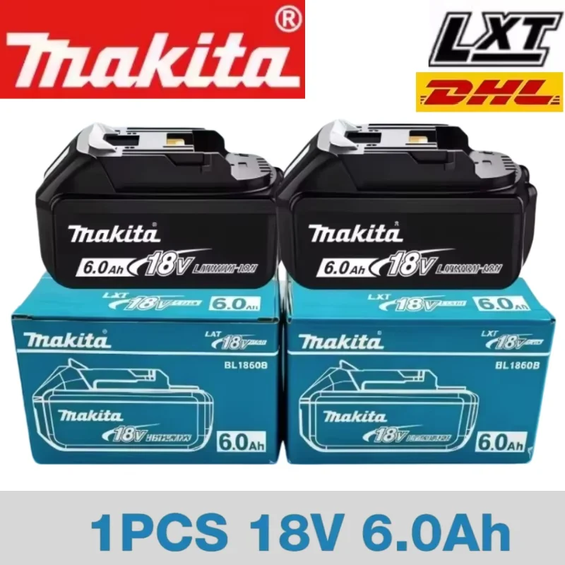 Batterie rechargeable Li-ion Makita 18V LXT 6.0Ah authentique, remplacement pour les batteries d'outils électriques BL1840 BL1850 BL1860