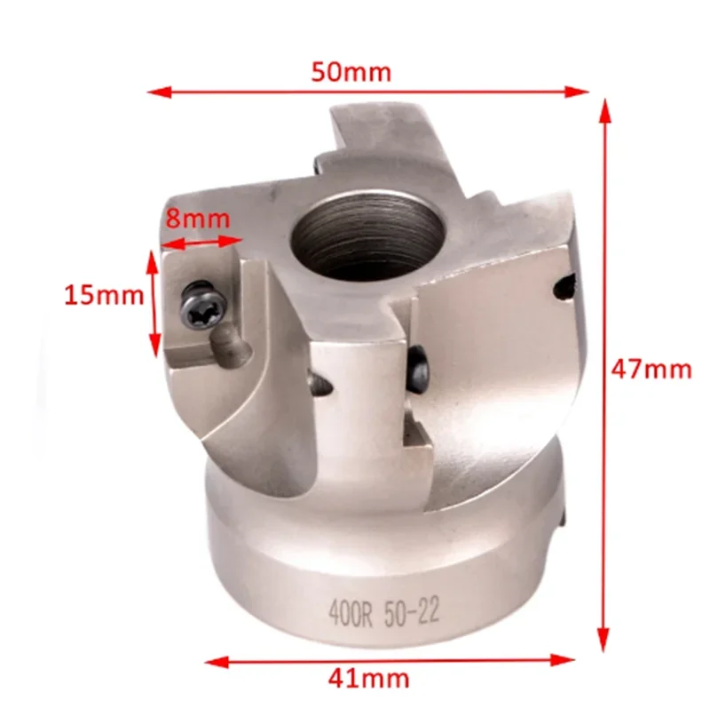 1Set 138mm MT3-FMB22-M12 Shank 400R 50-22 4 Flute Face Milling Tool CNC Cutter with 10Pcs APMT1604 Inserts + T15 Wrench