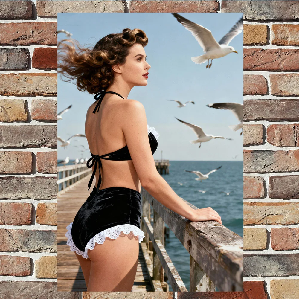 

Retro Pin Up Girl Metal Sign for Bar, Garage, Home Wall Art Decor