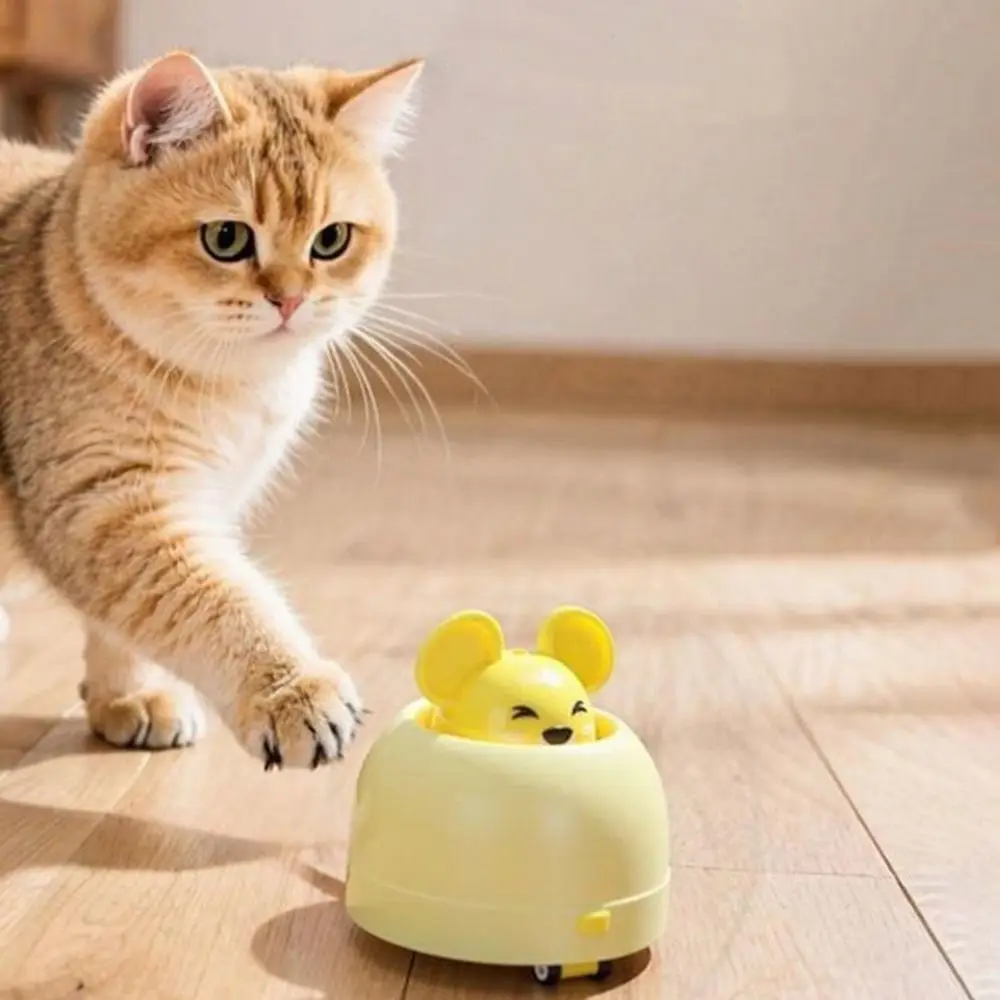 

Electric Automatic Cat Teasing Device USB Charging Retractable Head Cat Mice Toy Smart Plastic Moving Mouse Toy