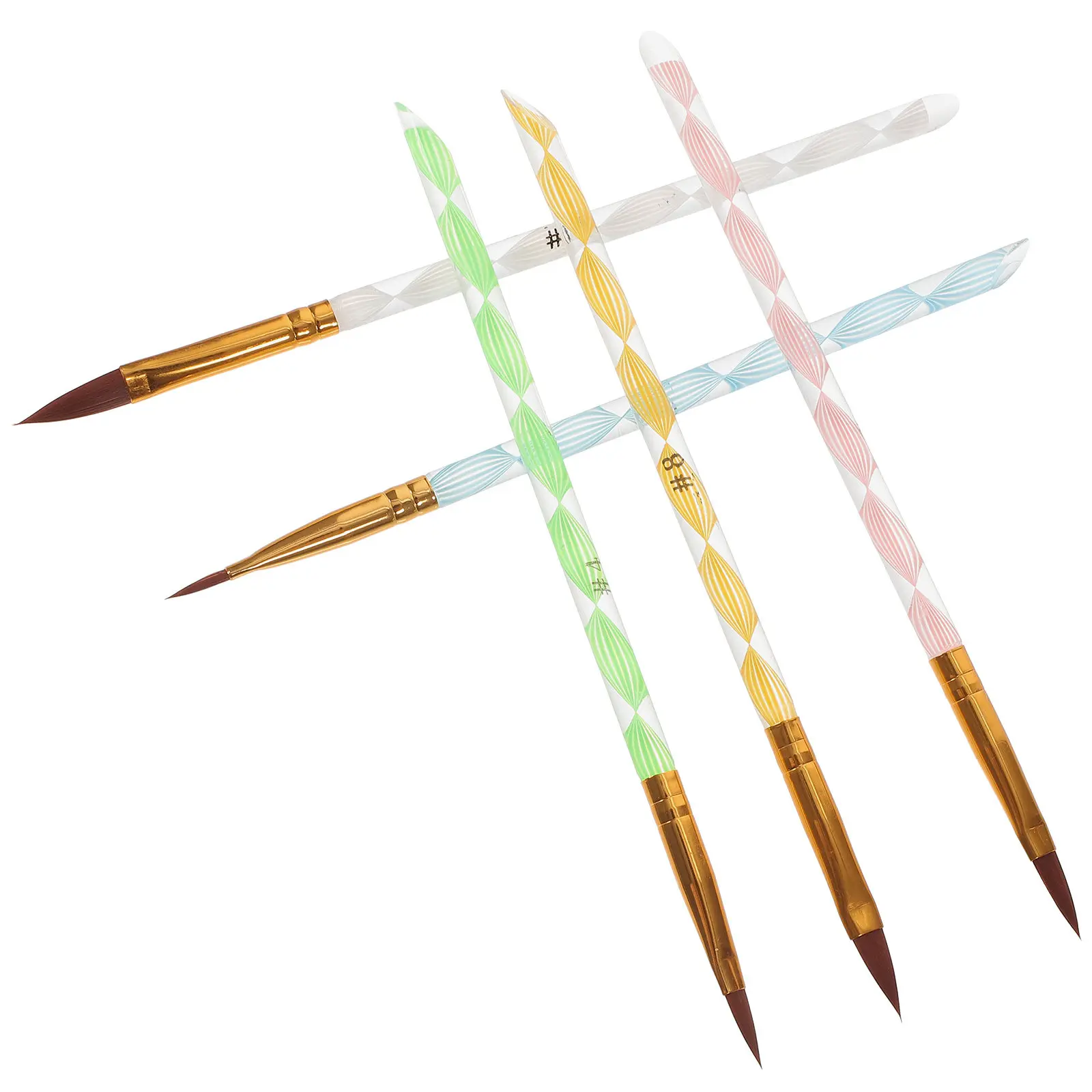 

Набор из 5 кистей для нейл-арта: акриловые, нейлоновые, шерстяные кисти, прецизионные инструменты для скульптурной росписи, для УФ-геля, создания линий и узоров