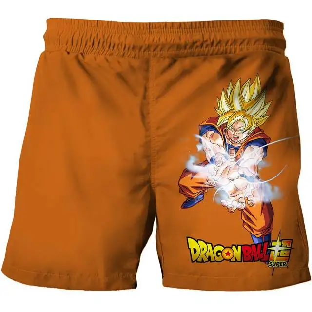 

2025 Summer Children/adults Beach Beach Resort Shorts Classic Hot Shorts Dragon Ball Goku Super Saiyan Anime Harajuku Style