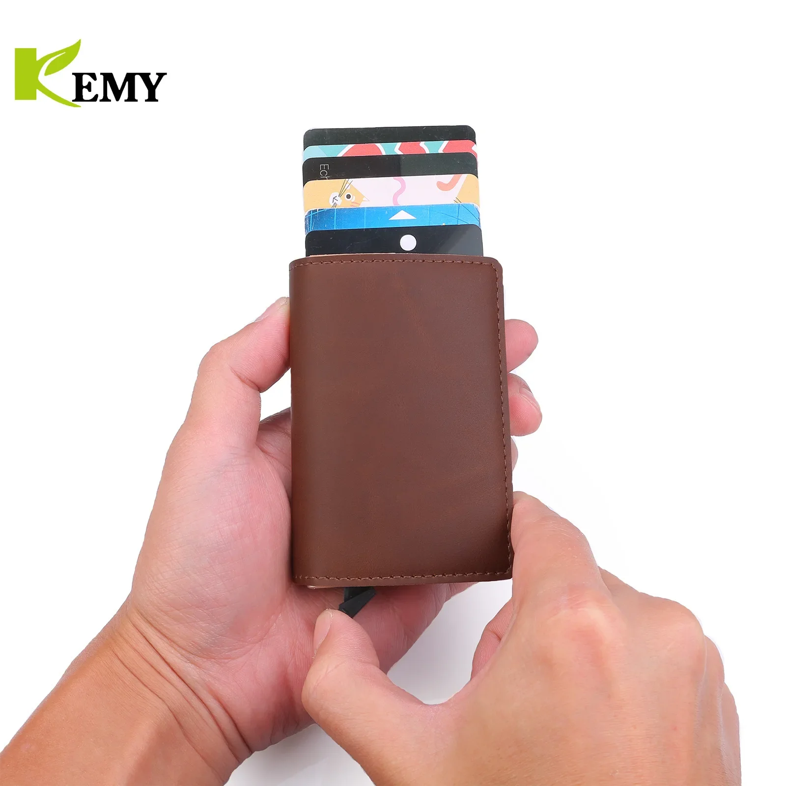 ID Card Case Fashion Automatic RFID Card Holder Aluminium Bank Card Wallets passport case  cartera hombre