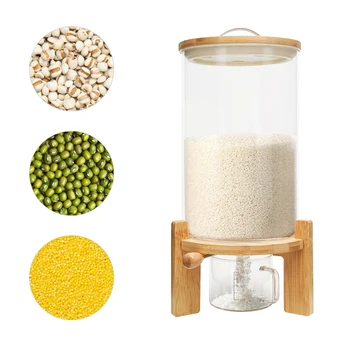 Flour And Cereal Container 5L/7.5L Rice Dispenser Creative Glass Food Storge For Kitchen Organization And Pantry Store Airtight 3