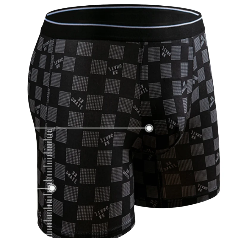 6PCS Ropa interior estampada de moda para hombre de punto 6T666 95% poliéster elástico