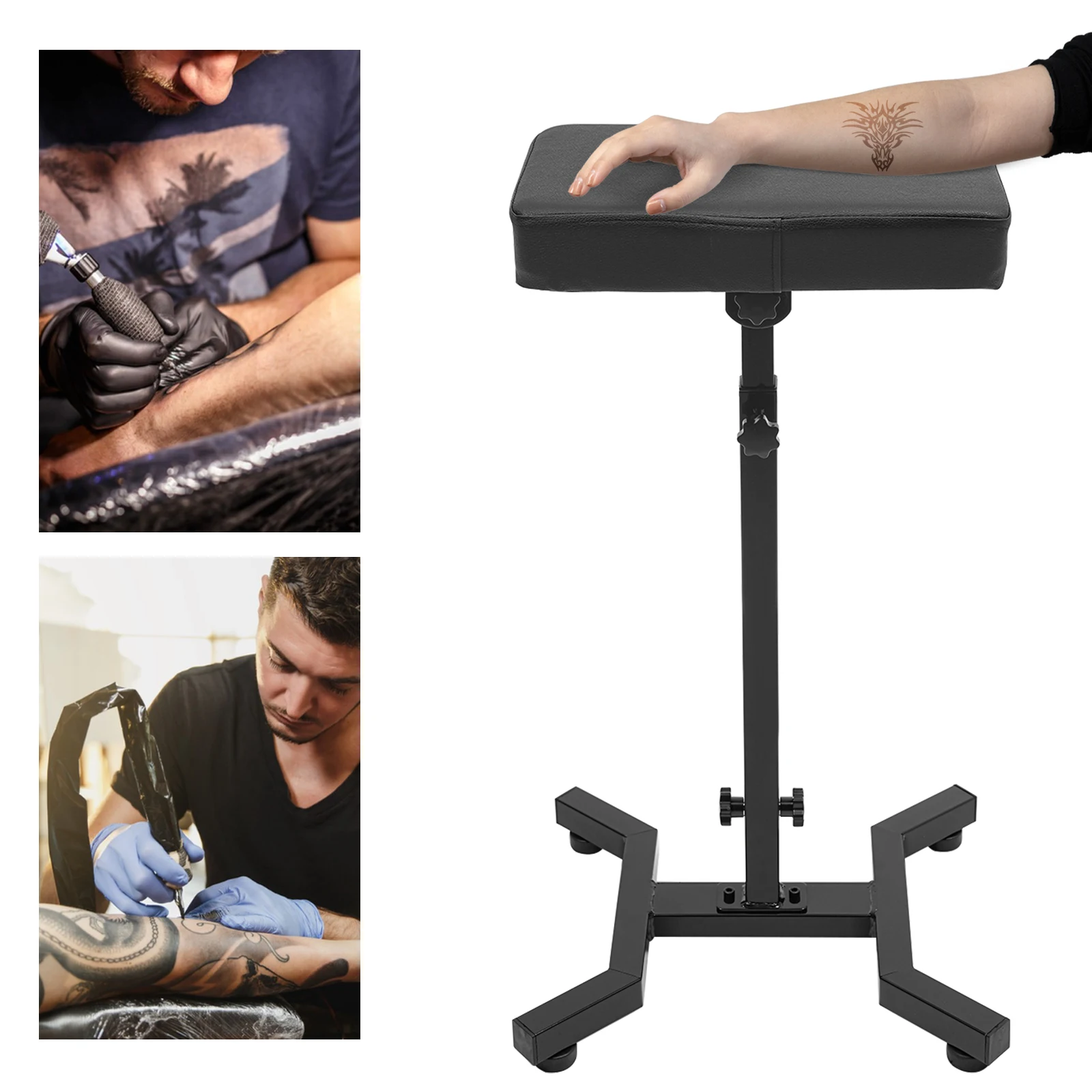70-99 سنتيمتر مسند ذراع الوشم قابل للتعديل حامل مريح أسود البراز مع تعديل الارتفاع والزاوية المستخدمة في صالونات التجميل ، صالون الأظافر #4
