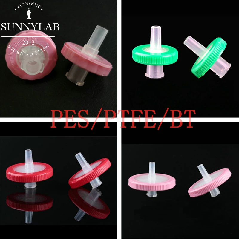 

100 шт. лабораторные одноразовые шприцевые фильтры pe/PTFE/BT Luer 13 мм 25 мм 0,22/мкм