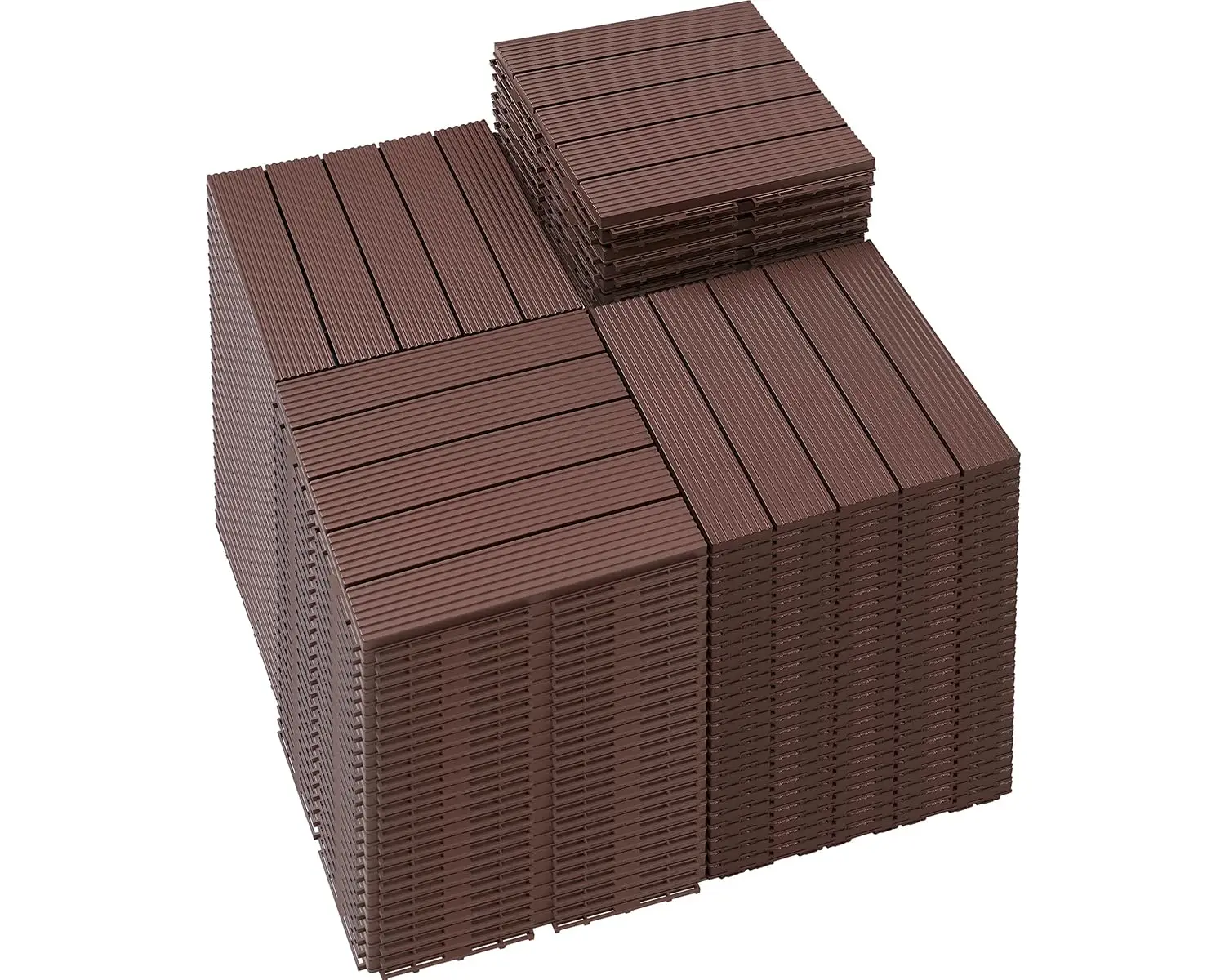 

108 шт. пластиковых соединяющихся плиток для террасы - 30,5 x 30,5 см, противоскользящие, водонепроницаемые, для наружного декора, напольное покрытие для балкона