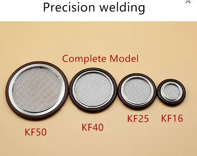 Braket Tengah Stainless Steel 304 KF16 KF25 KF40 KF50 dengan Jaring + O-ring Fluor untuk Flange Tri Clamp Vakum