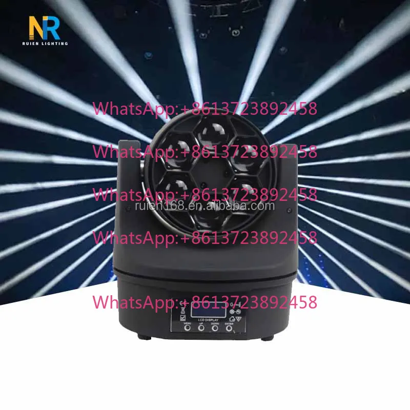 6 Pcs DMX 512 Controller Bee Eye Moving Head LED RGBW 15W Dye Light Control Mode for LED Lighting