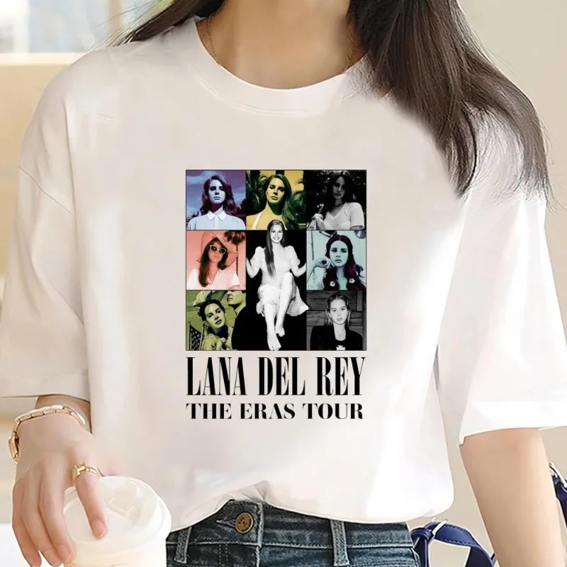 Singer Lana Del Rey Lasso T Shirt Men Couple Combination Women Clothes Short Sleeve Collar Fashion Cotto