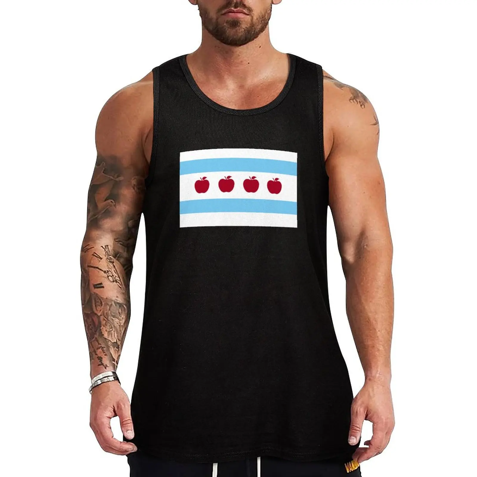 

Chicago Teacher Flag Tank Top mens gym clothes cool things sports t-shirts for men