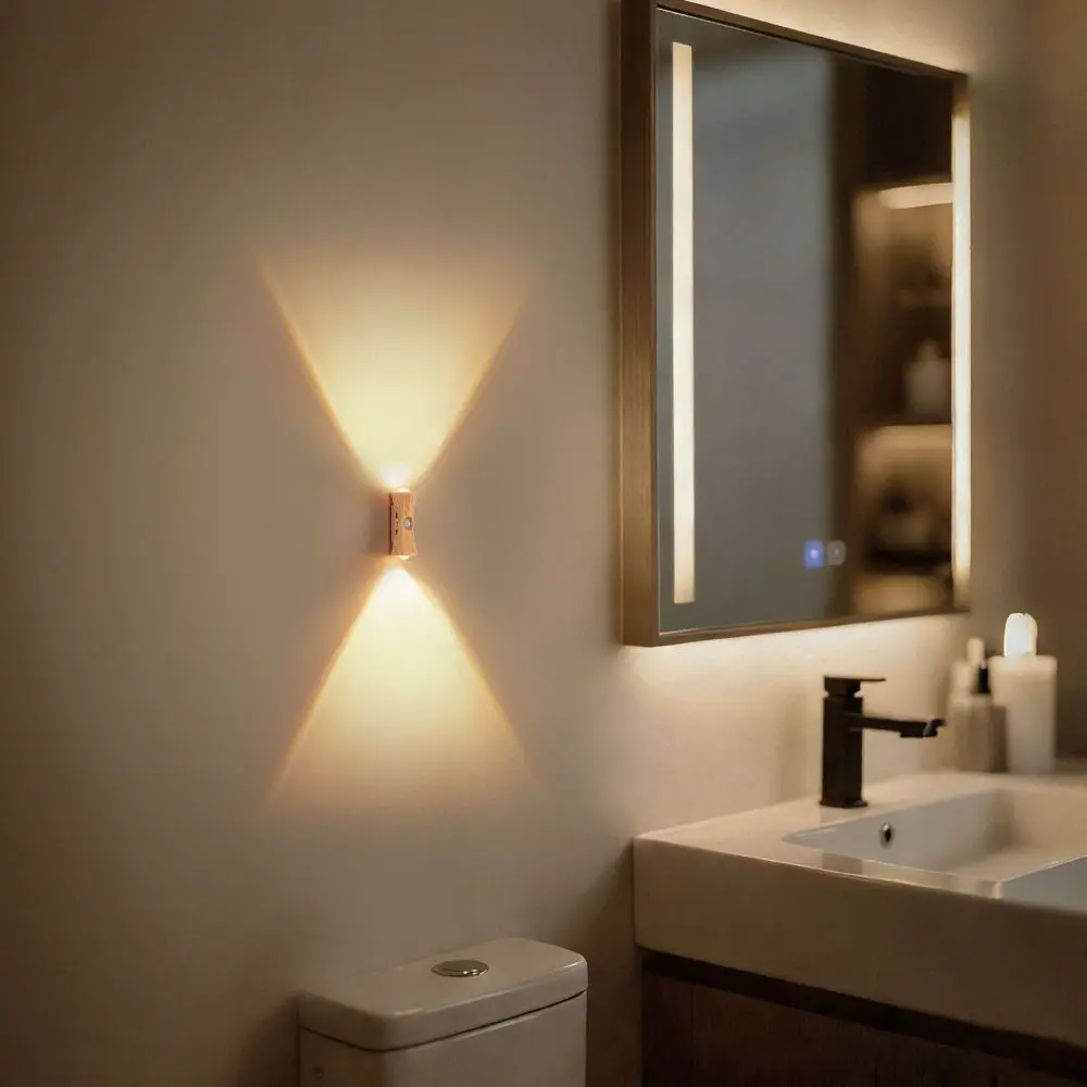 

Dual Up Down Lighting PIR Motion Sensor Wall Lamp Waterproof Rechargeable LED Wall Light 3 Color Light Modern Design