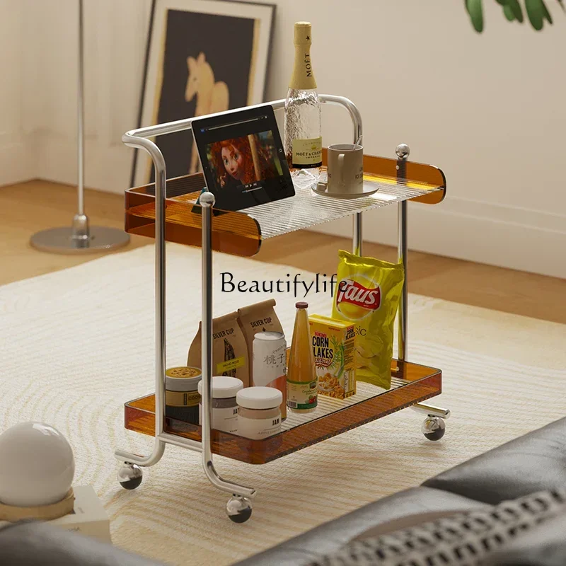 

ld36*Acrylic removable sofa side few trolley shelves retro side cabinet