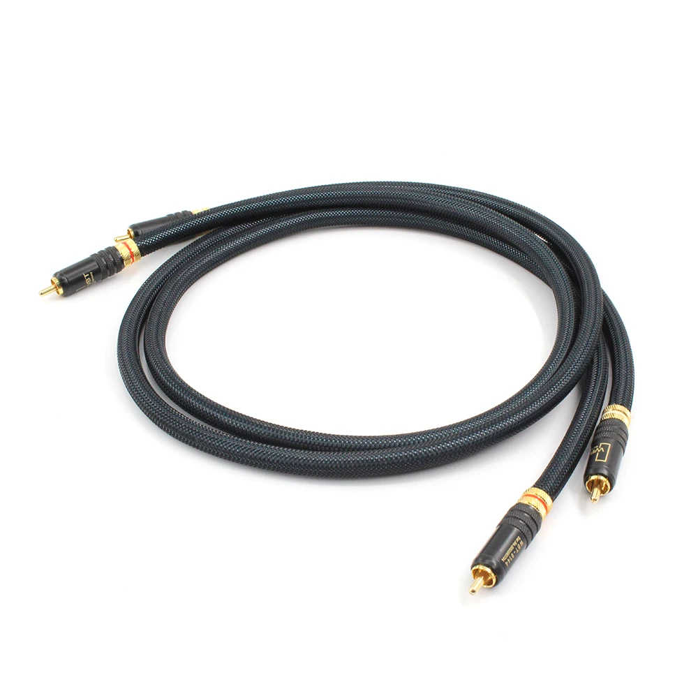 

1Pair HIFI 6 N OFC Pure Copper Silver Plated RCA interconnet Cable CD DVD Amplifier WBT-0144 RCA Audio Cable