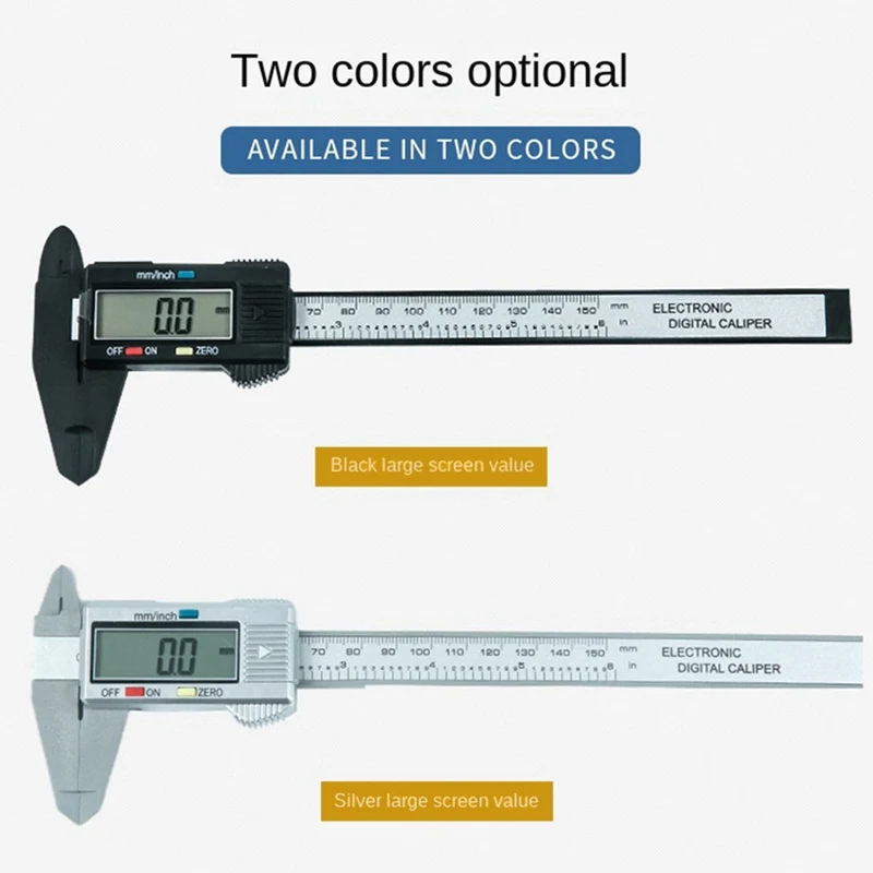 Plastic Digital Caliper, Inch Metric Fraction Conversion, 0-150Mm Digital Jewelry Ruler, Play Caliper