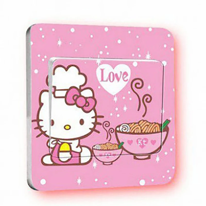 Cartoon Sanrio Switch Stickers Hello Kitty Anime Wall Bedroom Parlor Socket Originality Switch Decorate Protect Paster Accessory