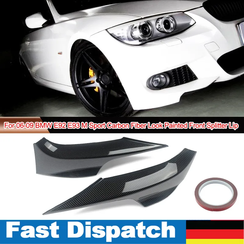 MagicKit For BMW E92 E93 06-09 M3 Type Front Splitter Lip Corner Cover Carbon Fiber Look