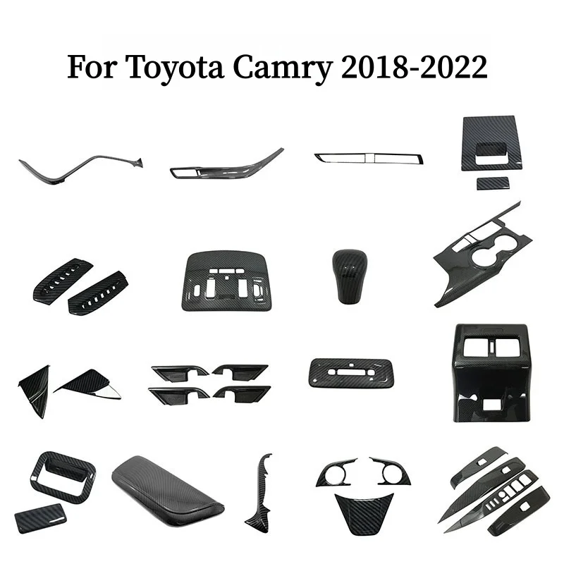 

ABS Carbon Fiber For Toyota Camry 2018-2022 Interior Accessories Window Lift Switch Gear Shift Panle Air Condition Vent Cover