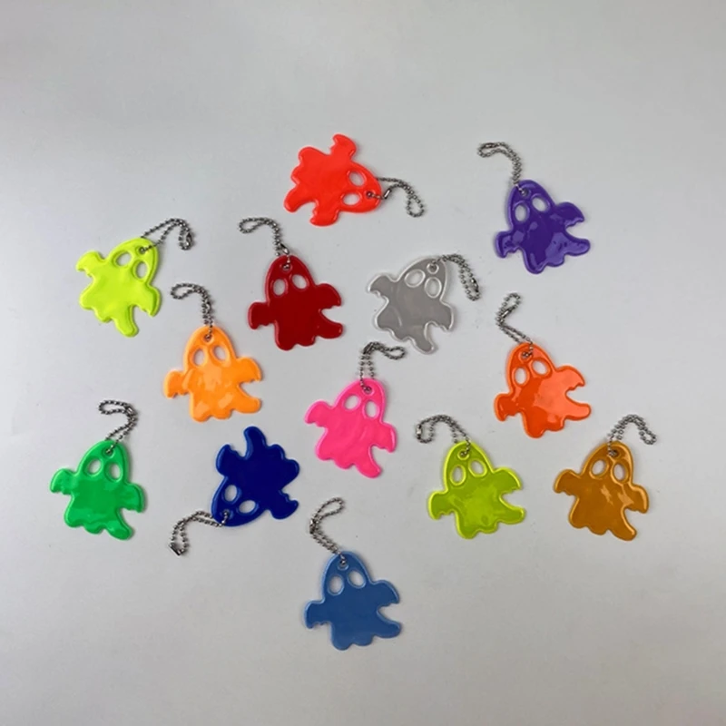 Kids Safety Reflectors Keyrings Ghost Style Reflective Pendant for Backpacks Strollers Bags Wheelchairs Reflective Bags