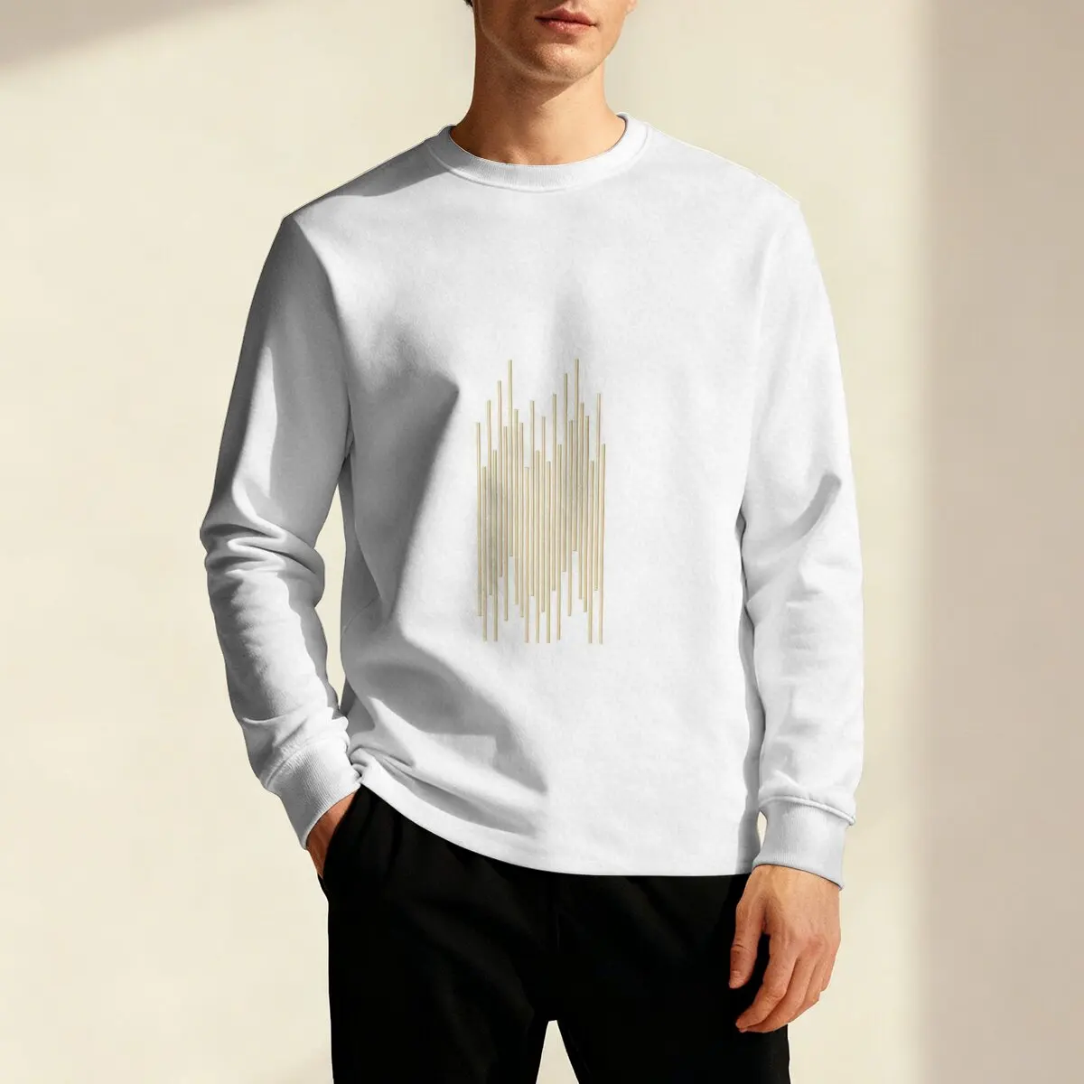 

Самая продаваемая мужская толстовка с круглым вырезом: металлический текстурный узор, классический крой, минималистский и стильный для повседневного использования, повседневного использования