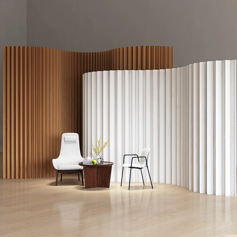 Modern simple paper screen partition living room office piano folding mobile live stream background wall