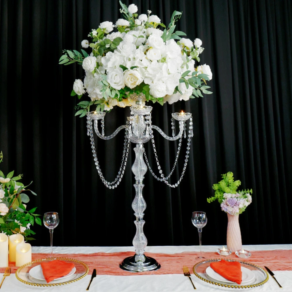 Candelabro de centros de mesa de boda, candelabro acrílico