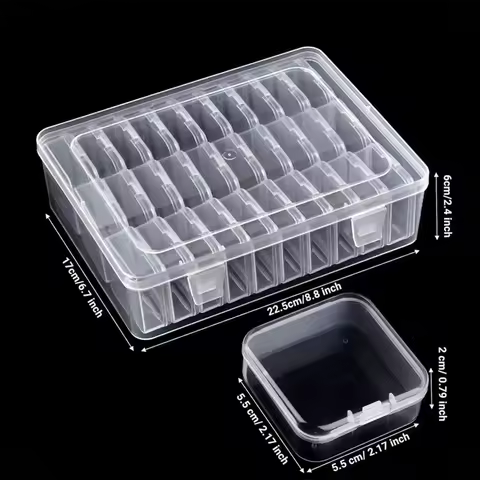 30 Grid Clear Rhinestone Boxes Plastic Organizer 5D Nail Art Accessories Containers Art Craft Bead Seed Jewelry Tabletop Storage