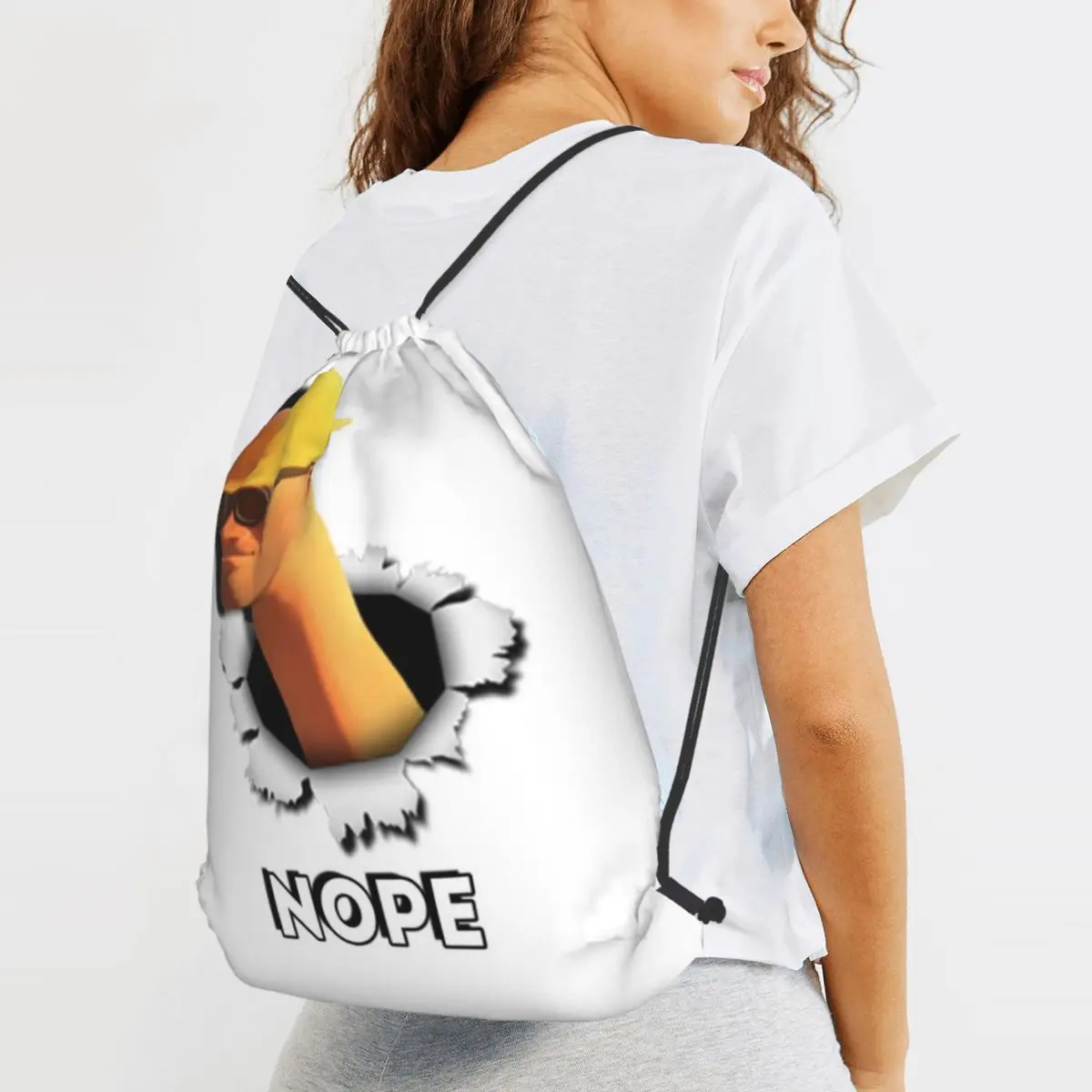 

Team Fortress 2 Nope Engineer TF2 Backpacks Casual Drawstring Bags Sundries Bag Book Bags for Travel School