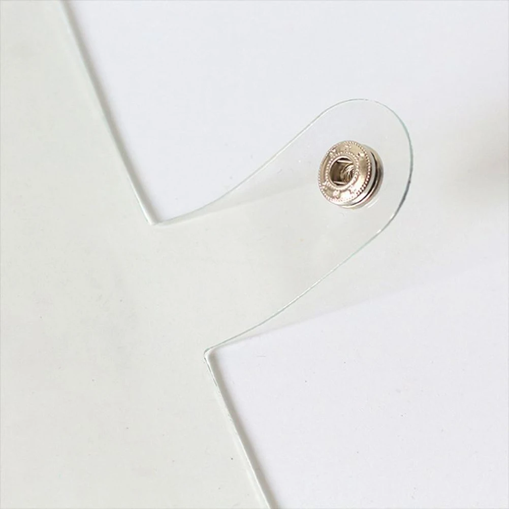 

3Pcs Loose-Leaf Shell Transparent PVC File Binder Fasten Clip Portable Pen Hook Prevent Paper Loss for School Office Business A5