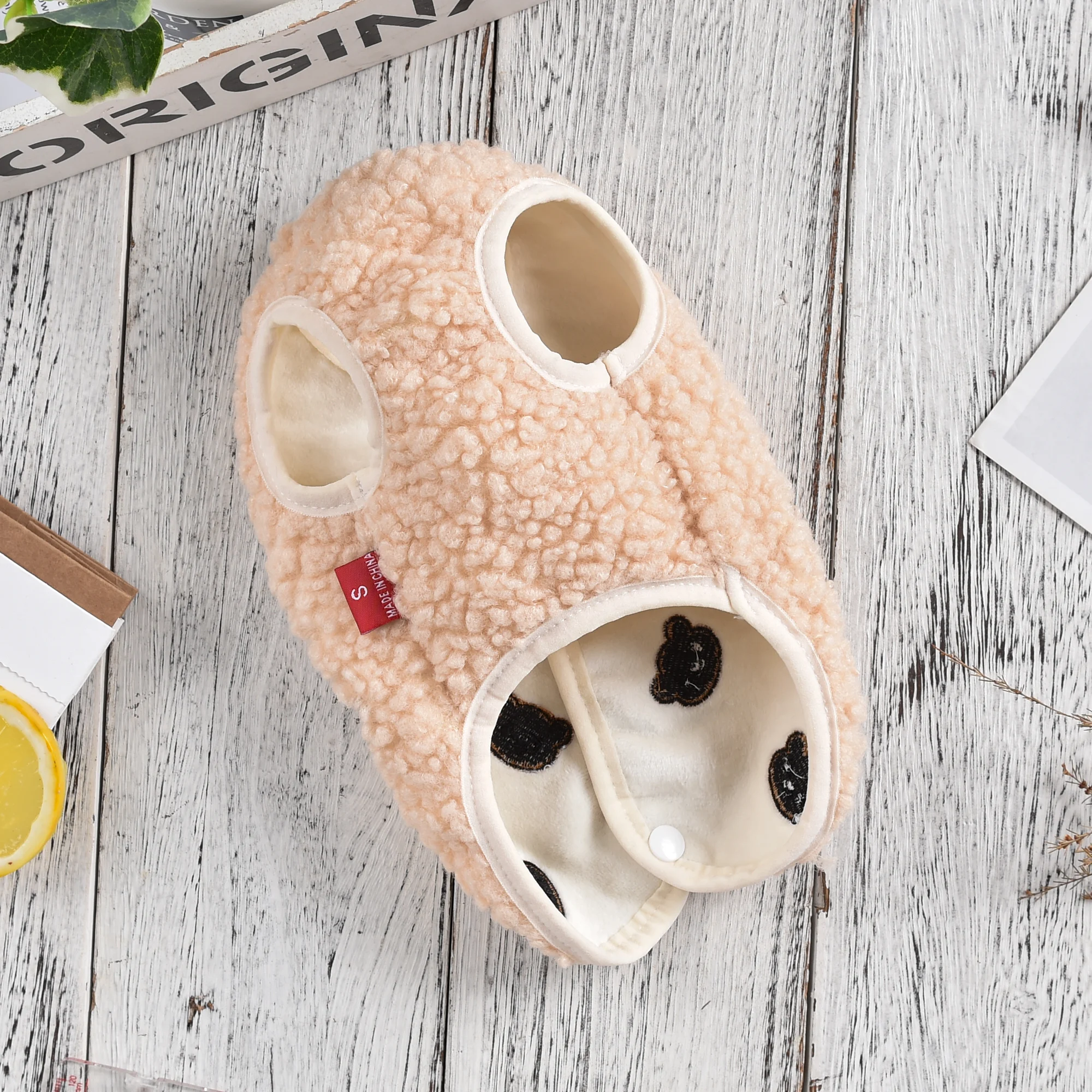 Bestickte Bär Welpe Herbst Kleidung rosa Khaki niedlichen Haustier Weste Kleidung Chihuahua kleine mittlere Rassen Welpe 2024 Bulldogge Outfit – Detail 6