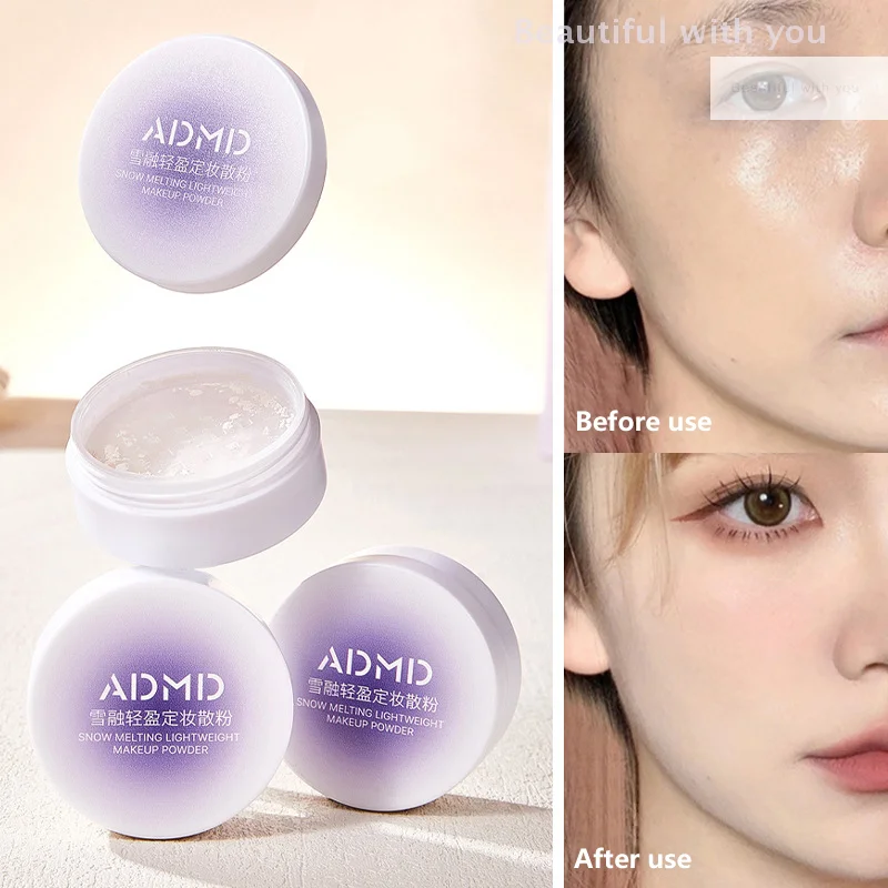 Finitura per il trucco Cipria fissante sciolta Cipria morbida naturale traslucida per il viso Controllo dell'olio Cipria in polvere cosmetica invisibile   ﻿