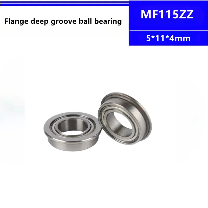 

50-500pcs MF115ZZ 5*11*4mm LF-1150ZZ flange deep groove ball bearing 5x11x4mm MF115Z Flanged bearing