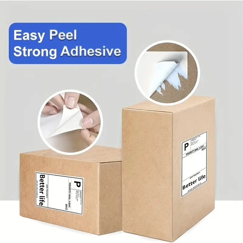 4x 4Inch Direct Thermal Labels 500 Labels Per Stacked -Strong Adhesive for Shipping Label Style: Inch-ABAM