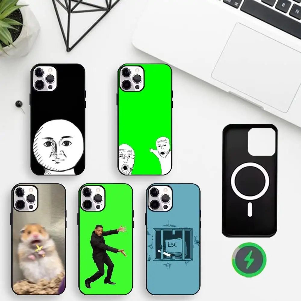 

Funny meme Phone Case For iPhone17,16,15,14,13,12,11 Max Black Wireless Charging Protecitve Cover